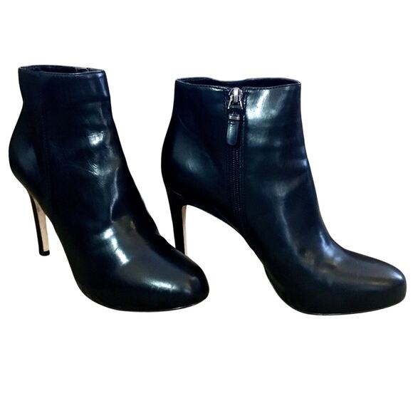 Via Spiga Black Leather Stiletto Booties, Worn 1x, Excellent, Timeless Style. - Picture 3 of 8